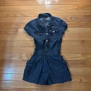 DKNY Darkwash Girls 100% Cotton Romper - Size 6